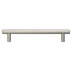 Clearance GoodHome Poignée de meuble en T Dizel acier effet nickel satin gris l.200mm x l.12mm x H. 35mm entraxe 160mm
