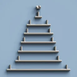 Clearance GoodHome Poignée de meuble en T Dizel acier effet nickel satin gris l.200mm x l.12mm x H. 35mm entraxe 160mm