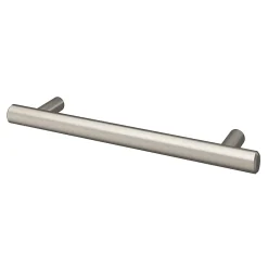 GoodHome Poignée de meuble en T Dizel acier effet nickel satin gris l.168mm x l.12mm x H. 35mm entraxe 128mm* Poignée De Meuble