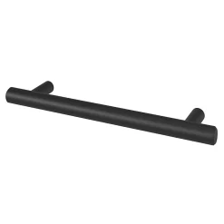 Hot GoodHome Poignée de meuble en T Dizel acier mat noir l.168mm x l.12mm x H. 35mm entraxe 128mm