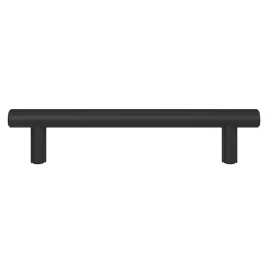Hot GoodHome Poignée de meuble en T Dizel acier mat noir l.168mm x l.12mm x H. 35mm entraxe 128mm