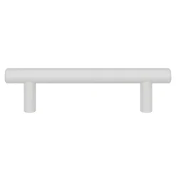 GoodHome Poignée de meuble en T Dizel acier mat blanc l.136mm x l.12mm x H. 35mm entraxe 96mm* Poignée De Meuble