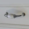 Sale GoodHome Poignée de meuble porcelaine blanc 96mm
