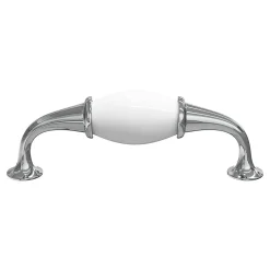 Sale GoodHome Poignée de meuble porcelaine blanc 96mm
