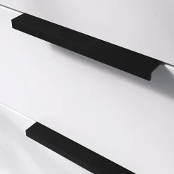 Outlet GoodHome Poignée de meuble Incurvé Skej aluminium mat noir l.152mm x l.19mm x H. 35mm entraxe 128mm