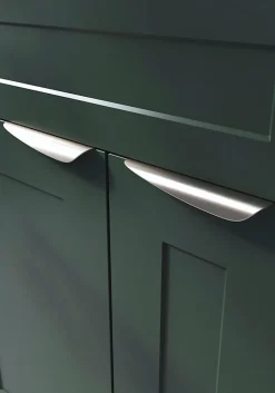 Best GoodHome Poignée de meuble Incurvé Mehaban effet nickel satin gris l.170mm x l.44mm x H. 18mm entraxe 128mm