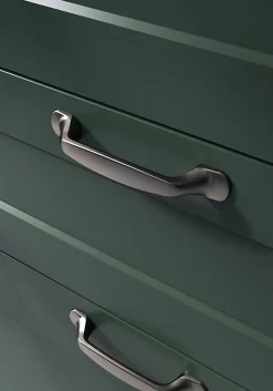 Hot GoodHome Poignée de meuble nœud Govlin aluminium effet nickel satin gris l.131mm x l.19mm x H. 24mm entraxe 96mm