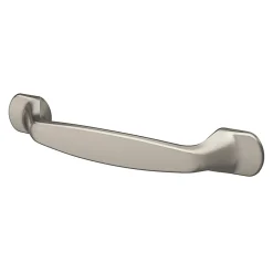 Hot GoodHome Poignée de meuble nœud Govlin aluminium effet nickel satin gris l.131mm x l.19mm x H. 24mm entraxe 96mm