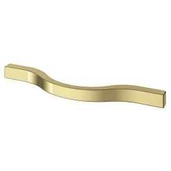Hot GoodHome Poignée de meuble nœud Prat aluminium effet laiton doré l.130mm x l.10mm x H. 24mm entraxe 96mm