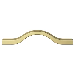 Hot GoodHome Poignée de meuble nœud Prat aluminium effet laiton doré l.130mm x l.10mm x H. 24mm entraxe 96mm