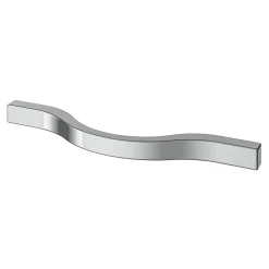Online GoodHome Poignée de meuble nœud Prat aluminium effet chromé gris l.130mm x l.10mm x H. 24mm entraxe 96mm