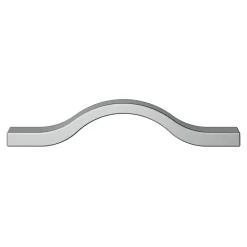 Online GoodHome Poignée de meuble nœud Prat aluminium effet chromé gris l.130mm x l.10mm x H. 24mm entraxe 96mm
