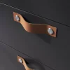 Outlet GoodHome Poignée de meuble nœud Hezo marron claire l.12.3cm x h.2.4cm x p.2.1cm