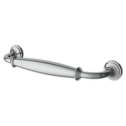 Outlet GoodHome Poignée de meuble nœud Ruis effet chromé gris l.148mm x l.20mm x H. 38mm entraxe 128mm