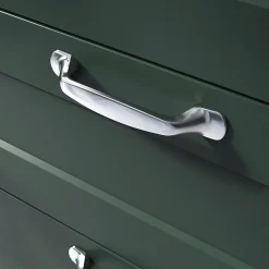 Hot GoodHome Poignée de meuble nœud Govlin aluminium effet chromé gris l.131mm x l.19mm x H. 24mm entraxe 96mm