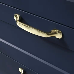 Sale GoodHome Poignée de meuble nœud Govlin aluminium effet laiton doré l.131mm x l.19mm x H. 24mm entraxe 96mm