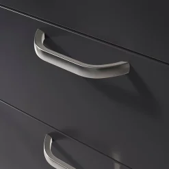 Sale GoodHome Poignée de meuble nœud Irvil aluminium effet nickel satin gris l.110mm x l.12mm x H. 30mm entraxe 96mm