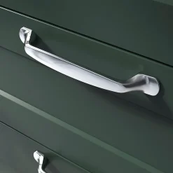 Online GoodHome Poignée de meuble nœud Govlin aluminium effet chromé gris l.164mm x l.20mm x H. 24mm entraxe 128mm