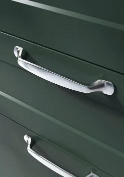 Online GoodHome Poignée de meuble nœud Govlin aluminium effet chromé gris l.164mm x l.20mm x H. 24mm entraxe 128mm