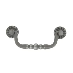 Poignée de meuble nœud Rohan effet étain satin gris l.122mm x H. 48mm entraxe 96mm* Poignée De Meuble