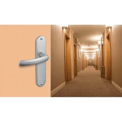 Vachette Poignée de porte d'entrée - Budget - - Gris argent - Clé I - 165 mm* Poignée Sur Plaque|Poignée De Porte Intérieure