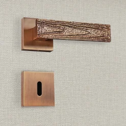 Clearance Katchmee Poignée de porte design à clé finition aspect or brossé Olivia -