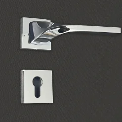 Hot Katchmee Poignée de porte design à cylindre finition aspect chrome brillant Angela -