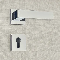 Katchmee Poignée de porte design à cylindre finition aspect chrome mat Europa -* Poignée Sur Plaque