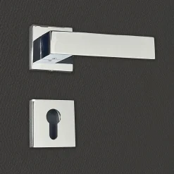 Katchmee Poignée de porte design à cylindre finition aspect chrome mat Europa -* Poignée Sur Plaque