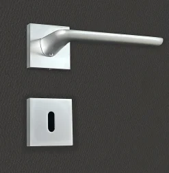 Katchmee Poignée de porte design à clé finition aspect chrome mat Agata -* Poignée Sur Plaque