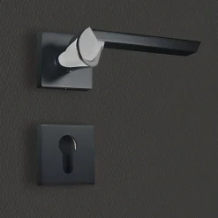 Katchmee Poignée de porte design à cylindre finition aspect noir et chrome brillant Melissa -* Poignée Sur Plaque