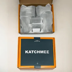 Katchmee Poignée de porte design à cylindre finition aspect noir et chrome brillant Melissa -* Poignée Sur Plaque