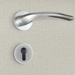 Katchmee Poignée de porte design à cylindre finition aspect chrome mat Flavia -* Poignée Sur Plaque