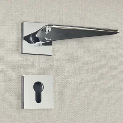 Hot Katchmee Poignée de porte design à cylindre finition aspect chrome brillant Andrea -