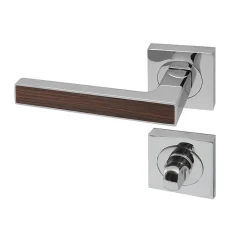 Reivilo Poignée de porte d'intérieur Premium chrome aspect wenge à condamnation* Poignée Sur Rosace