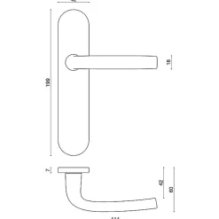 Vachette Poignée de porte intérieure - Logio - - Gris argent - Clé L - 165 mm* Poignée Sur Plaque