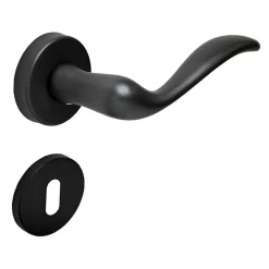 Best Hardwarexchange Poignée de porte intérieure sur rosace Zamac noir haute resistance Avec ressort de rappel