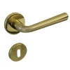 Best Hardwarexchange Poignée de porte intérieure sur rosaceZamac haute resistance laiton poli Avec ressort de rappel