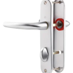 Hoppe Poignée de porte intérieure - San diego - Et Cie - Gris argent - Condamnation - 165 mm* Poignée Sur Plaque|Poignée De Porte Intérieure