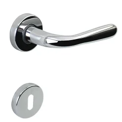 Discount Hardwarexchange Poignée de porte intérieure sur rosaceZamac chrome brillant Avec ressort de rappel