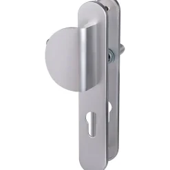 Eurowale Poignée de porte palière - New camelia sup - - Gris argent - Clé I - 195 mm* Poignée Sur Plaque