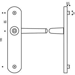 Outlet Vachette Poignée de porte palière blindée - Secumax - - Gris argent - Clé I - 195 mm