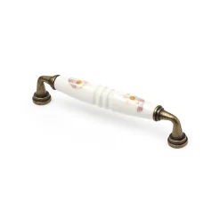 Niubo Poignée en porcelaine marron, dimensions: 142x19x32mm, inserts: 128mm-