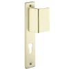 Thirard Poignée pour porte d'entrée palière renforcée Picardie trou de cylindre, carré 7mm, entr'axes 195mm, couleur champagne -* Poignée Sur Plaque|Poignée De Porte Intérieure