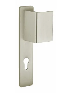 Thirard Poignée pour porte d'entrée palière renforcée Picardie trou de cylindre, carré 7mm, entr'axes 195mm, couleur champagne -* Poignée Sur Plaque|Poignée De Porte Intérieure