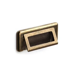 Niubo Poignée suspendue en zamak avec finition en cuir, dimensions: 81x32x4mm-* Poignée De Meuble