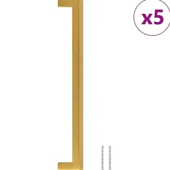 Vidaxl Poignées d armoire 5 pcs doré 224 mm acier inoxydable* Poignée De Meuble