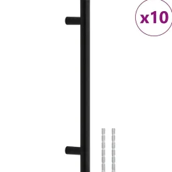 Sale Vidaxl Poignées d armoire 10 pcs noir 160 mm acier inoxydable