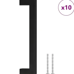 Hot Vidaxl Poignées d armoire 10 pcs noir 160 mm acier inoxydable