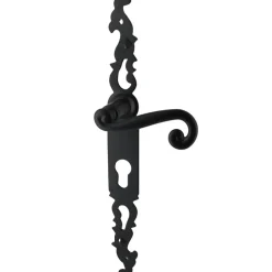 Secury-T Poignées de porte fer forgé COQ noir 330X36 mm Trou de cylindre i* Poignée De Porte Intérieure